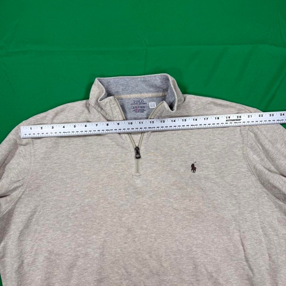 Polo Ralph Lauren quarter zip sweatshirt in XL. Gray & cream colorway - Picture 5 of 7